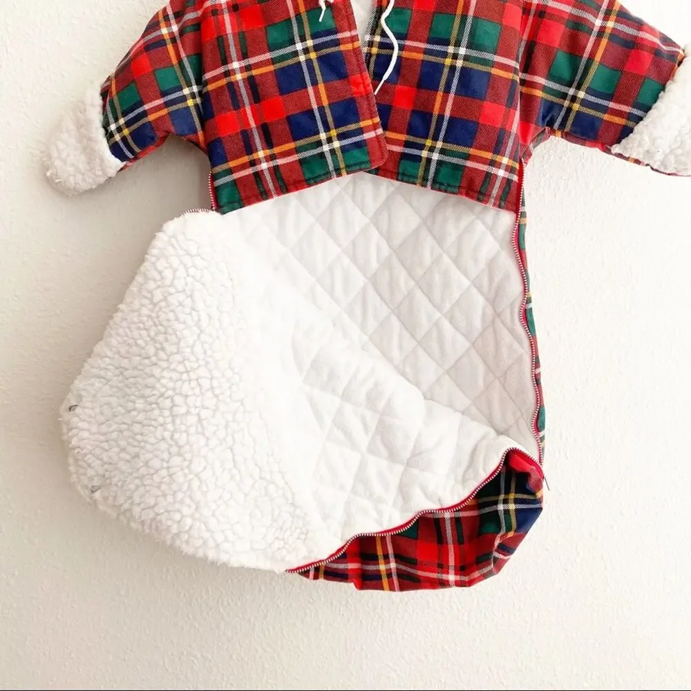 Quiltex Vintage Christmas Plaid Baby Bunting Snow Sack